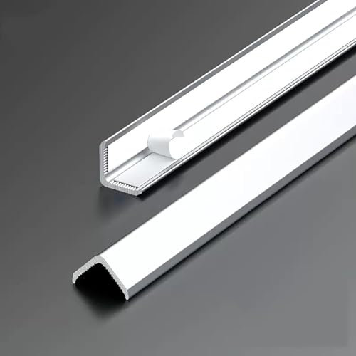 Raouoae Aluminium-Eckschutz Dekorative Wandleisten 2 Stück Länge: 80/100/150 cm Kantenleiste Für Arbeitsplatten Metallbesatz Für Fußleisten Und Wandecken(White,150cm/59in)
