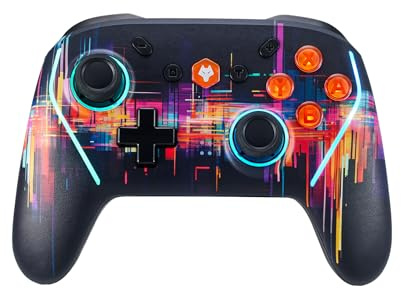 NBCP kabelloser Gamecontroller Switch/Switch OLED/Lite,Steam Deck, PC,Pro Controller mit Hall-Effekt Joystick, 6-Achsen Gyroskop, NFC, RGB-Beleuchtung, TURBO, 2 Makrotasten, doppelte Vibrationsmotoren