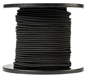 SNURO Corda elastica rotonda (4mm, 100M, nero) - Qualità professionale - Resistente alle intemperie e riutilizzabile - Forza di rottura 80kg