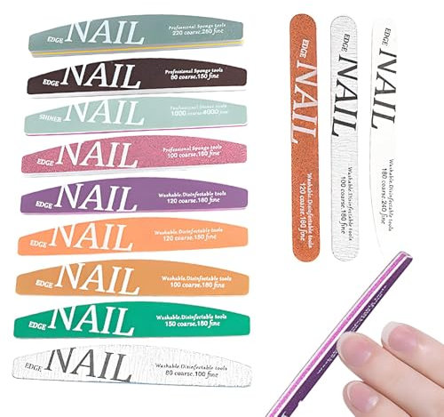 12 Pcs Limes A Ongles Professionnelle, Lime A Ongles, Materiel Onglerie Professionnel, Bloc Polissoir Pour Toilettage Et Le Coiffage Ongles Naturels, Ongles En Acrylique Et En Gel