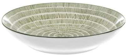 Genérico Juego de 4 platos hondos Hanami, 20 cm, color verde, decoración B