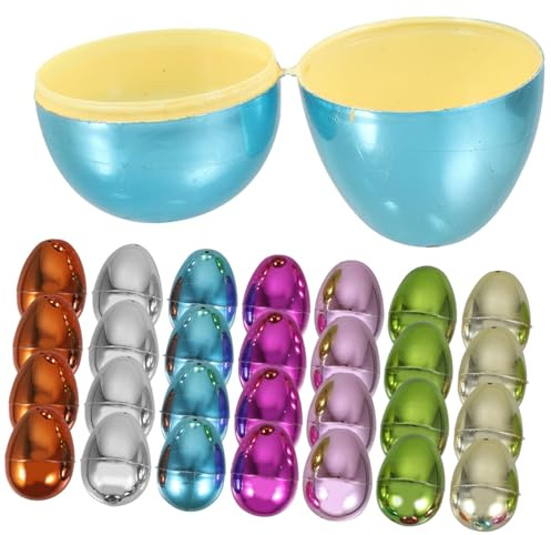 Vaguelly 30pcs Fillable Plastic Easter Eggs Bulk Reusable Gift Boxes for Candy Small Gifts Easter Decorations for Party Favors and Egg Hunts