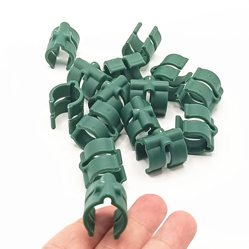 16PCS Plastic Greenhouse Shelf Clip Buckles for 0.63 inch Tube Fixed Greenhouses Shelves Grid and Film（Green）