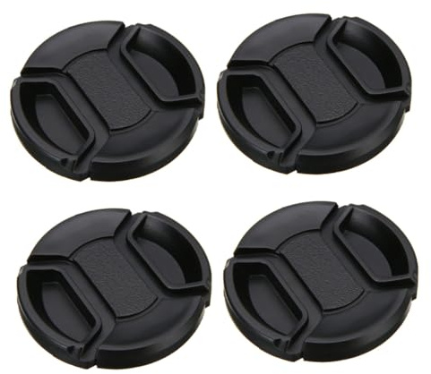 Lurrose 4Pcs Center Pinch Camera Lens Cover Dustproof Protector Lens Cap for DSLR Cameras for Photography Accessories