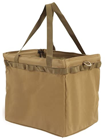 Cerlyiont Grillwerkzeug-Aufbewahrungstasche, Faltbarer Grillutensilien-Caddy mit großer Kapazität, multifunktionale Tragetasche für Tailgating-Zubehör für Strandwanderungen, Camping, Grillen (Khaki)
