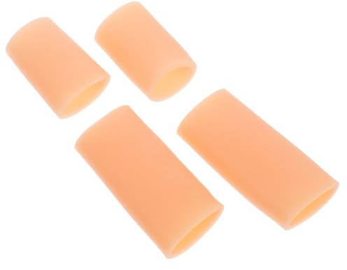 BCOATH Silicone Finger Protectors Gel Finger Caps 2 Pairs Skin-Colored Anti-Abrasion Soft Covers for Writing Sewing and Use