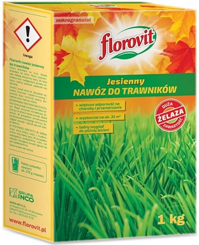 Concime Autunno per Prato 1kg - Fertilizzante NPK Poca Azoto - Anti Muschio Gelo