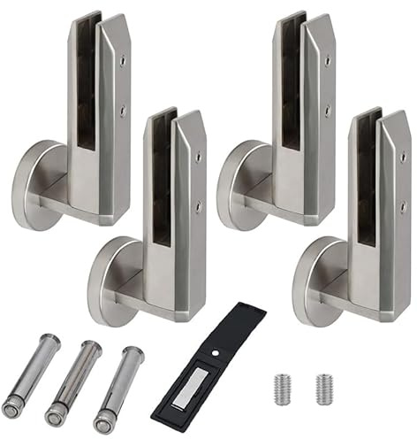 Abrazadera de barandilla de vidrio, soporte de acero inoxidable para vidrio templado, apto para uso en interiores y exteriores, perfecto para piscina, balcón, escalera