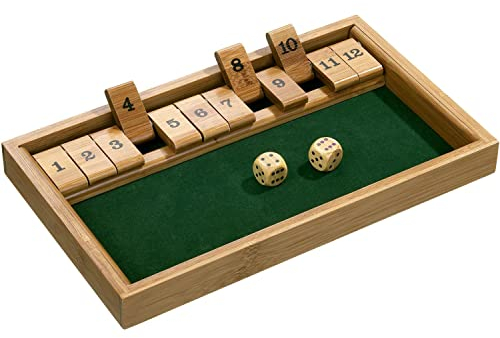 Philos 3271 - Shut The Box 12er, Bambus, Green Games, Würfelspiel, Klappenspiel