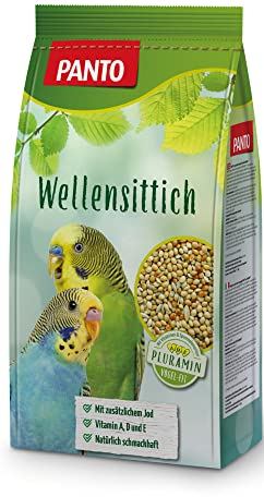 PANTO Wellensittichfutter mit Pluramin - artgerechte Saatenmischung für Wellensittiche, Vogelfutter mit natürlichem Jod, 4x2,5 kg