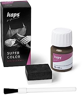 Kaps Super Color, Dye for Natural, Faux Leather and Fabric, Paint for Shoes, Boots and Bags with Sponge and Brush (105 - Pony)