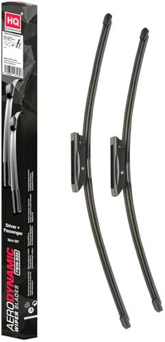 HQ AUTOMOTIVE Wipers for DACIA Duster/Logan/Sandero Mk2 / RENAULT Symbol | 2-piece front set, 22 in + 19 in, pre-installed Bayonet connector, graphite-coated rubber, rain sensor ready