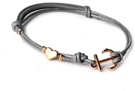 Armband - Anker - Leder - Herz - Ankerarmband - Liebe