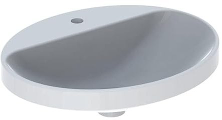 Geberit VariForm Einbauwaschtisch oval, 550x450mm, mit Hahnloch, ohne Überlauf, Farbe: Weiß, mit KeraTect - 500.723.00.2