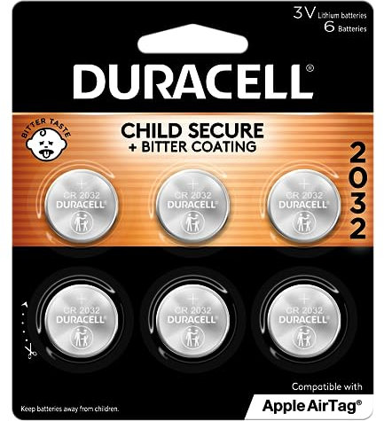 Duracell - 2032 3V Lithium Coin Battery - With Bitter Coating - 6 Count