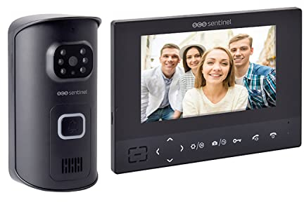 SCS Sentinel, PVS0009, Interphone Vidéo sans fil, Touches sensitives, Portée 200m en champ libre, Installation sans Fil, Grand angle, Alarme Anti Arrachement, AirVisio 200, Garantie 3 ans