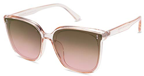 SOJOS Sunglasses for Women Men Vintage Style Shades SJ2157,Clear/Brown