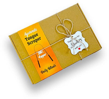 DAILY RITUALS Ayurvedischer Zungenschaber | Hochwertiges 100% Kupfer | Verbessert die Mundhygiene | Reduziert Mundgeruch | Sicher und einfach zu bedienen | Reisefreundlich