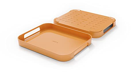 Trebonn - PILE S - Vassoio da portata in melammina - Coral 31x25 cm con finitura lucida. Ideale per la casa, ufficio, giardino.