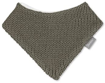Sterntaler Unisex Baby Dreieckstuch aus Strick, Rückseite Microfleece, Dunkelgrün, 1