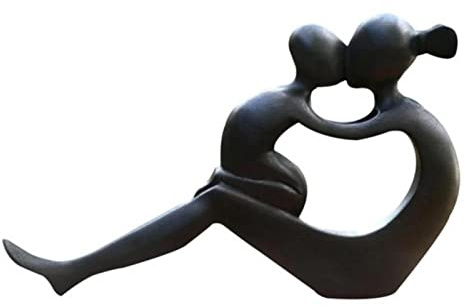 COOKOE Estatua abstracta de abrazo para madre e hijo, hecha a mano, exquisita mano de obra, escultura de madera para el día de la madre
