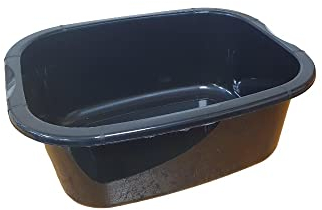 11 Litres Washing Up Bowl Rectangular Plastic Multi-Purpose Basin Mixing Sink Tidy Organizers (Black)