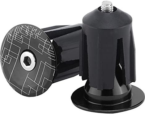 Tissting 1 Paar Fahrrad Lenkerstopfen Aluminiumlegierung Expansion Verstellbare Fahrrad Lenker Endkappen Lenkerendkappen für 15,9-21,4mm MTB BMX Rennrad Lenker(Schwarz)