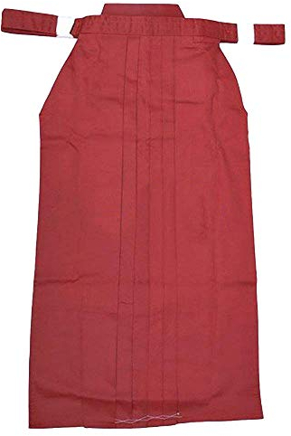 Rubruan Kampfsport Kendo Kenjutsu Uniform - Traditionelle Japanische Schwertkampfkunst Kostüm Karate Ninja Aikido Training Kleidung Hakama Hose für Männer Frauen (XL, Rot)