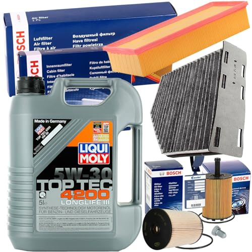 Filter Inspektionspaket+Liqui 5W30 | 1457429192+1987429404+1987432397+1457070008 für 1.9+2.0 Tdi Passat 3C