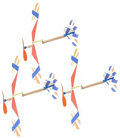 EXCEART DIY Model Aeroplane Bird Design Wind up Plane Elastic Band Educational Toy for Boys and Girls