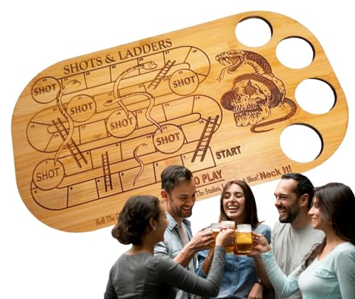 Generico Gioco da Bere da Tavolo, Gioco da Tavolo da Bar - Coppa in Legno Coppa del Vino Gioco Scacchi | Set da Gioco per Bar con Tavolo da Scacchi Volanti per Forniture per Feste a casa in Hotel