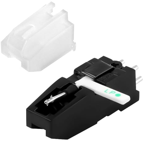 Testine Giradischi, Cartuccia 3,1x1,8 cm Testina e Puntina Giradischi con Doppio Lato Punta a Diamante Rossa e blu Puntina per Fonografo Compatibile con Giradischi LP e 78 Dischi in Vinile