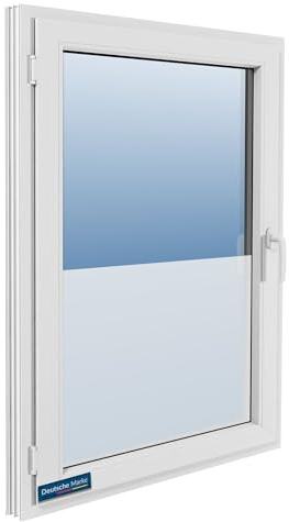 TEXMAXX Blickdichte Fensterfolie selbsthaftend - 60cm x 100cm - Milchglasfolie selbstklebend Fenster - Sichtschutzfolie Fenster - Fensterfolie Milchglas - sehr Blickdicht