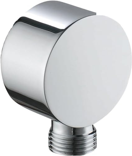 Bathroom Round Drop Ell Shower Hose Connector 1/2 NPT Female Wall Supply Elbow Bathtub Water Outlet Spout Wall Union,Chrome