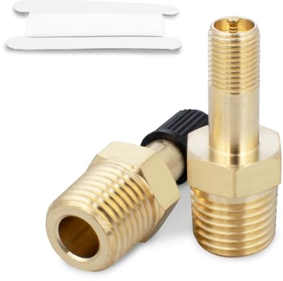 BWINTECH 2PCS Metals Brass 1/4 Male NPT Tank Valve Anti-Corrosion Schrader Valve for Air Compressor Tanks