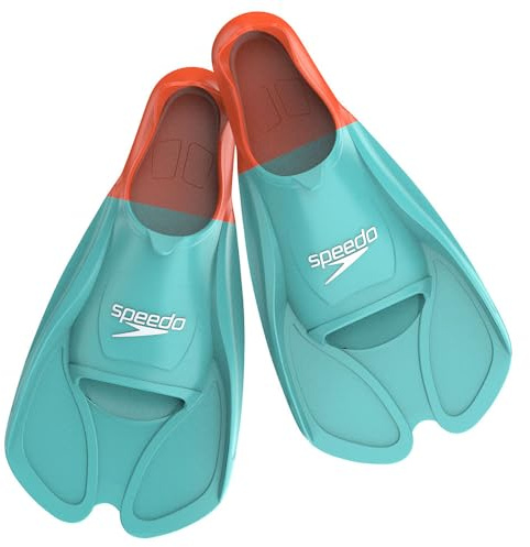 Speedo Unisex-Adult Biofuse Swimming Training Fins | Comfortable Fit | Ergonomic Design | Swim Training, Arctic Glass, 4-5