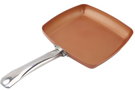 Sartén Cuadrada de Aluminio de 24 Cm, Sartén Antiadherente Sartén Cuadrada para Saltear Antiadherente Olla de Cocción Versátil con Diseño de Fondo Universal para Estufas de Gas