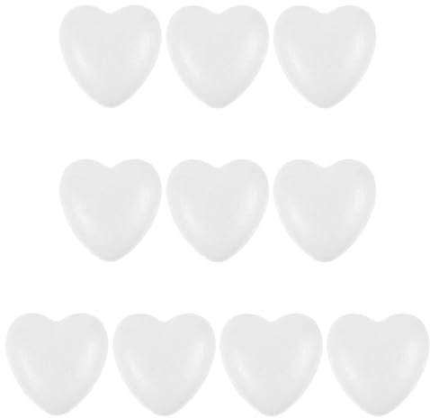 BUGUUYO 10 Stück Herzförmige Styroporherzen Zum Basteln 2.36 X 2.36 X 0.98 Zoll DIY Ornaments Für Hochzeiten Valentinstag Weihnachten Babypartys Kunstunterricht