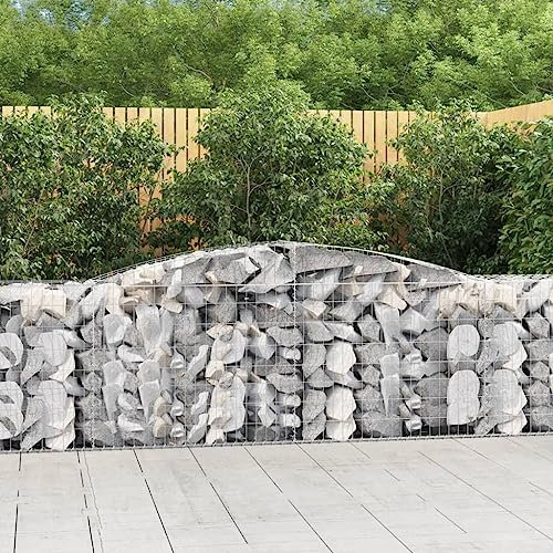 FUDUGEHMIOFWFJJ zinkwanne groß XXL,blumenkübel,Gabionen mit Hochbogen 3 STK. 400x50x80/100cm Verzinktes EisenGeeignet für Garten, Terrasse, Schlafzimmer, Wohnzimmer