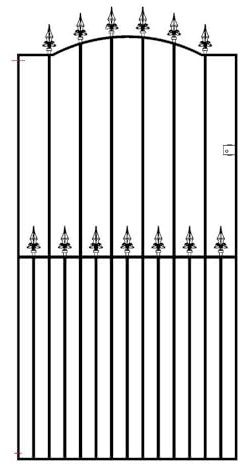 Saxon Spear Top Tall Metal Garden Gate Galvanised Wrought Iron Pedestrian Swing Gates (1220mm GAP X 1990mm High SAZP36)