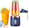 Generic Personal Blender, Portable Smoothie Maker, 14Oz To-Go Fruit Mixer, Travel Juicer Cup With 6 Vane Blades, USB Rechargeable, Compact, Blue
