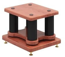 Support de haut-parleurs en bois pour home cinéma, HiFi, bureau et haut-parleurs satellites, support de moniteur, design creux à remplir de sable, 1 pièce (25 x 30 x 20 cm)