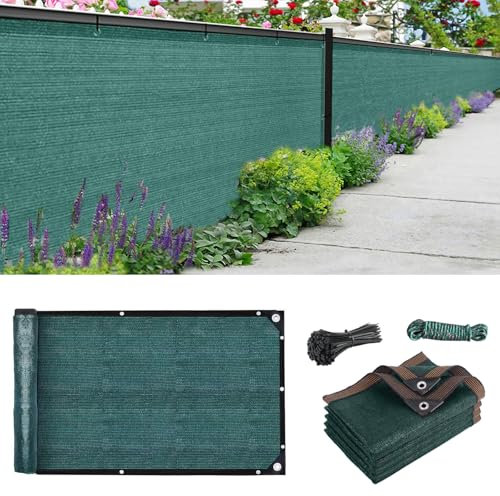 TUAKIMCE Garden Privacy Netting 1 x 5m, Privacy Fence Screening 90% HDPE Outdoor Shading Net, Fence Screening UV-Resistant Tear-Resistant Shading Net with Cable and String