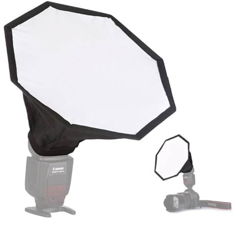REFLEX CAMERA Octagonal Speedlight Softbox Diffuser | Foldable Portable Flash Light Modifier for DSLR | Soft Lighting for Portrait Product Photo Video with Storage Box (30cm (11.8in))