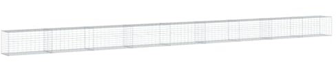 Panier de Gabion, Panier à Pierre Gabion Mur de Soutènement Clôture de Jardin avec couvercle 900x50x50 cm fer galvanisé