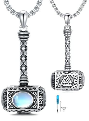HARMONY BOLA Urnen Halskette für Asche 925 Sterlingsilber Anhänger Wolf/Drache/Adler/Schmetterling/Lebensbaum Feuerbestattungsschmuck Andenken Geschenke für Frauen Männer