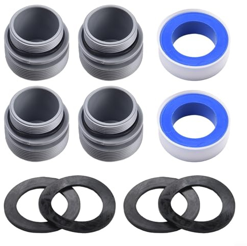 Adapter Conversion Kit 40mm Hose to 1-1/2 Inch Inlet Outlet Swimming Pool Connector for Intex Pools Above Ground Pool Parts Plastic Grey Accessory for Pool Filtration System(3)