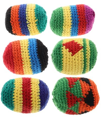 CLISPEED 6stücke Mehrfarbige Gehäkelte Gestrickte Jonglierbälle Weiche Mehrfarbige Bälle Strickbälle Für Junge Mädchen Weiche Strickbälle Jongliersäcke Häkelbälle Jonglierbälle Für Junge Mä