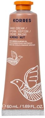 KORRES ALMOND NUT Hand Cream, Rich Hand Care with Sweet Almond Oil, Warm Almond Fragrance, Silicone & Paraben-Free, Moisturising & Nourishing, Practical Travel Size, 50 ml