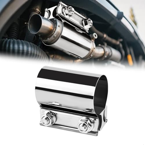 Abrazadera del Tubo de Escape, Ø45 mm Abrazadera de Escape Acero Inoxidable, Universal Conector de Tubo de escape con 2 abrazaderas para Mayoría Los Coches Motos